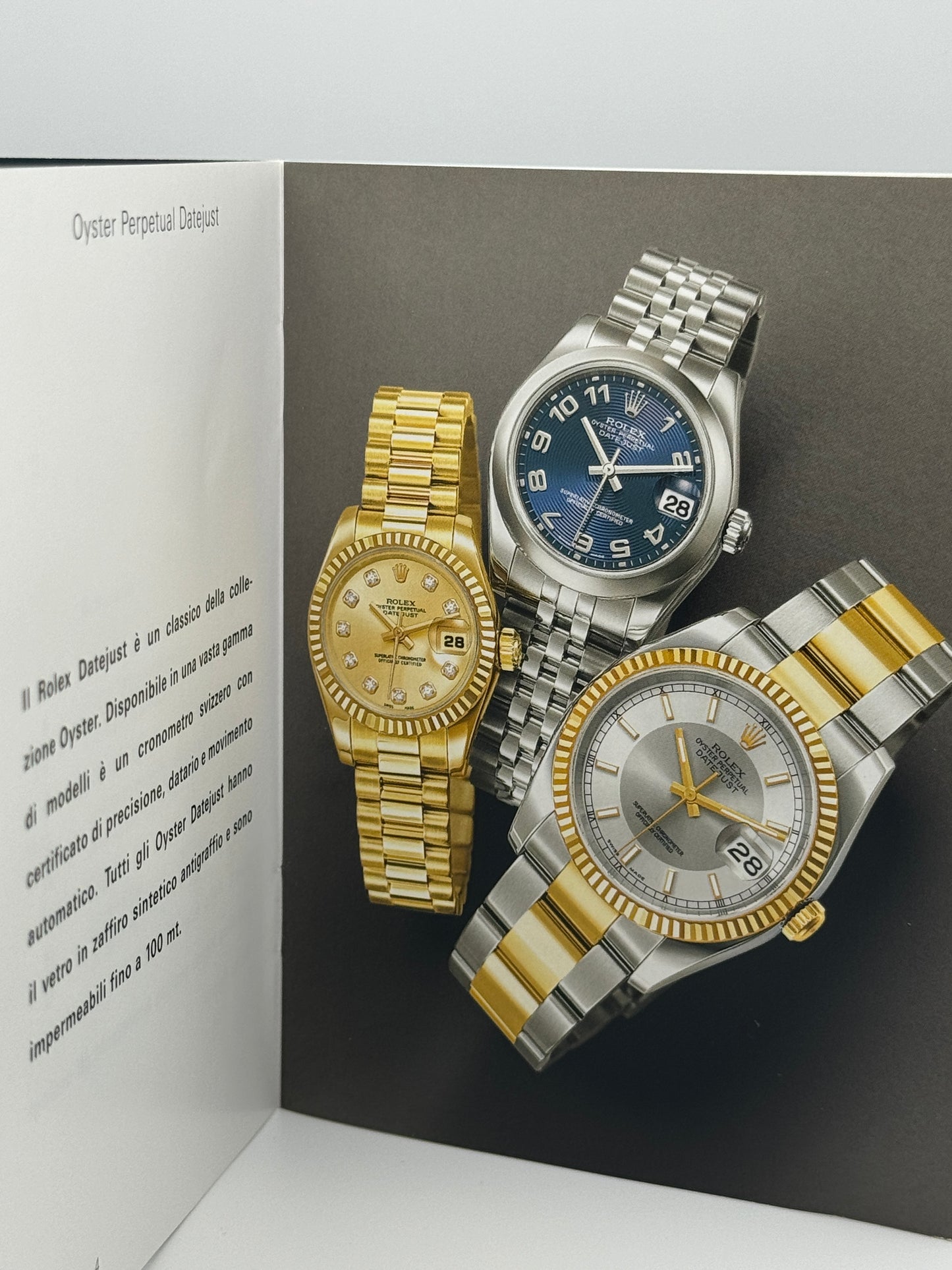 rolex libretto booklet 92.010 552.05 2005 datejust istruzioni