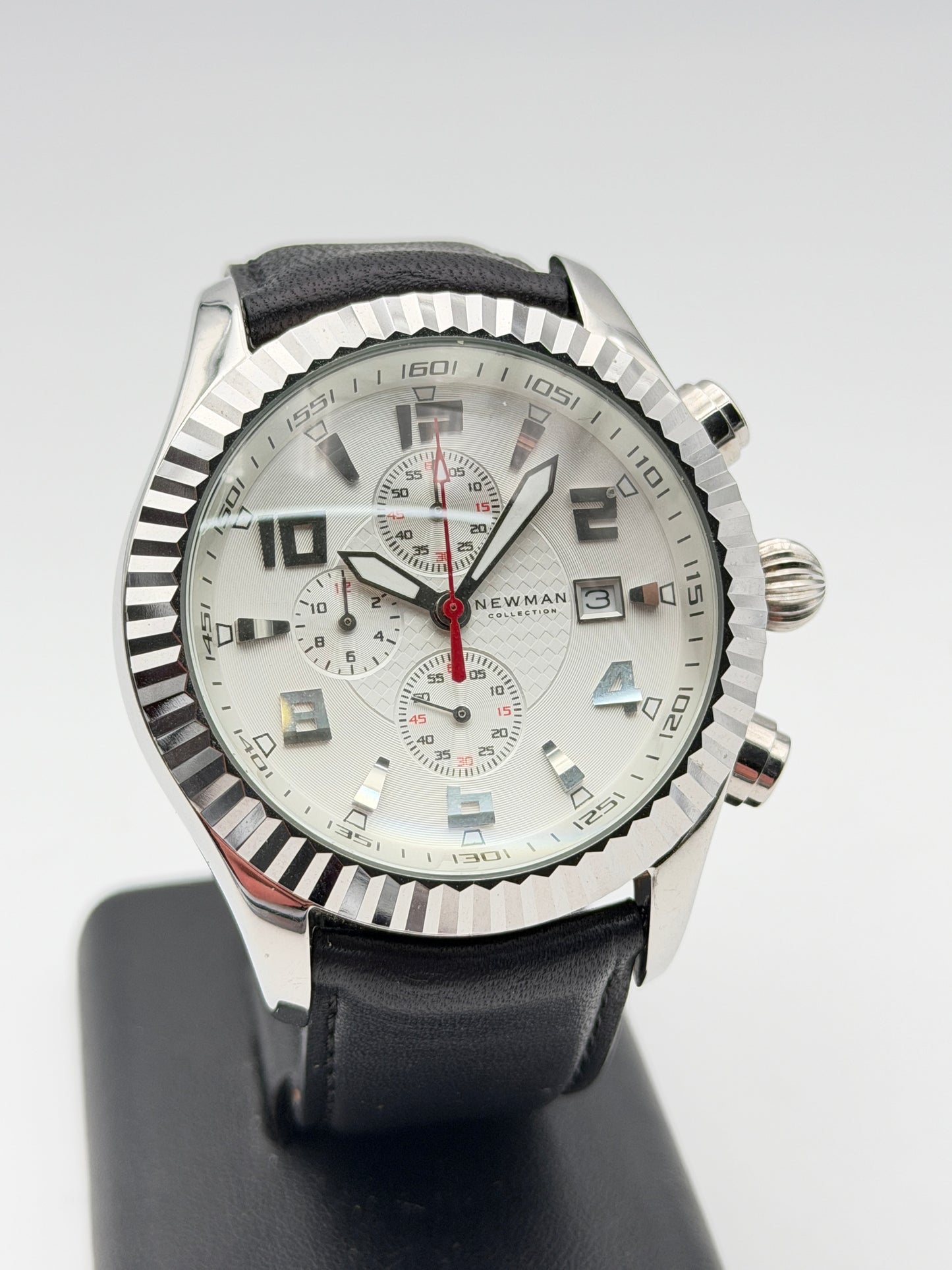 newmann chronograph watch quartz 45mm
