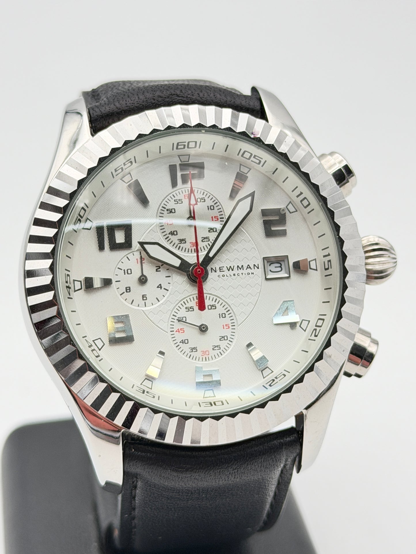 newmann chronograph watch quartz 45mm