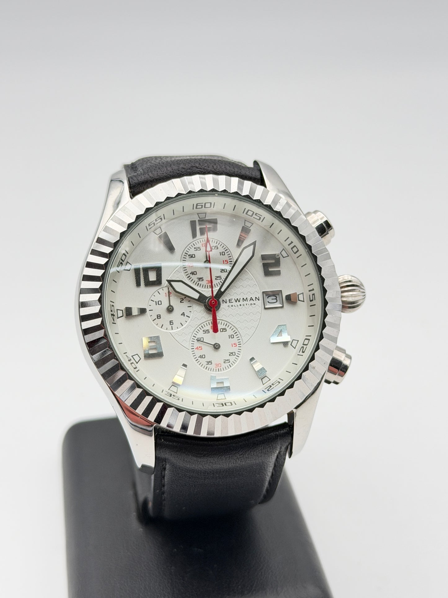 newmann chronograph watch quartz 45mm