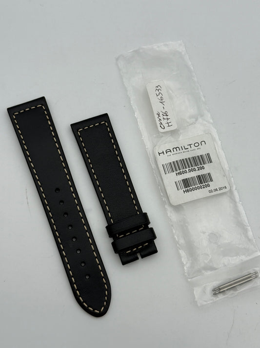 hamilton h776-16533 22mm cinturino strap pelle leather  new nuovo