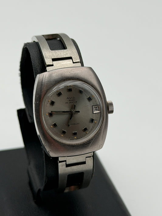 avia automatic watch vintage 70's 25mm steel