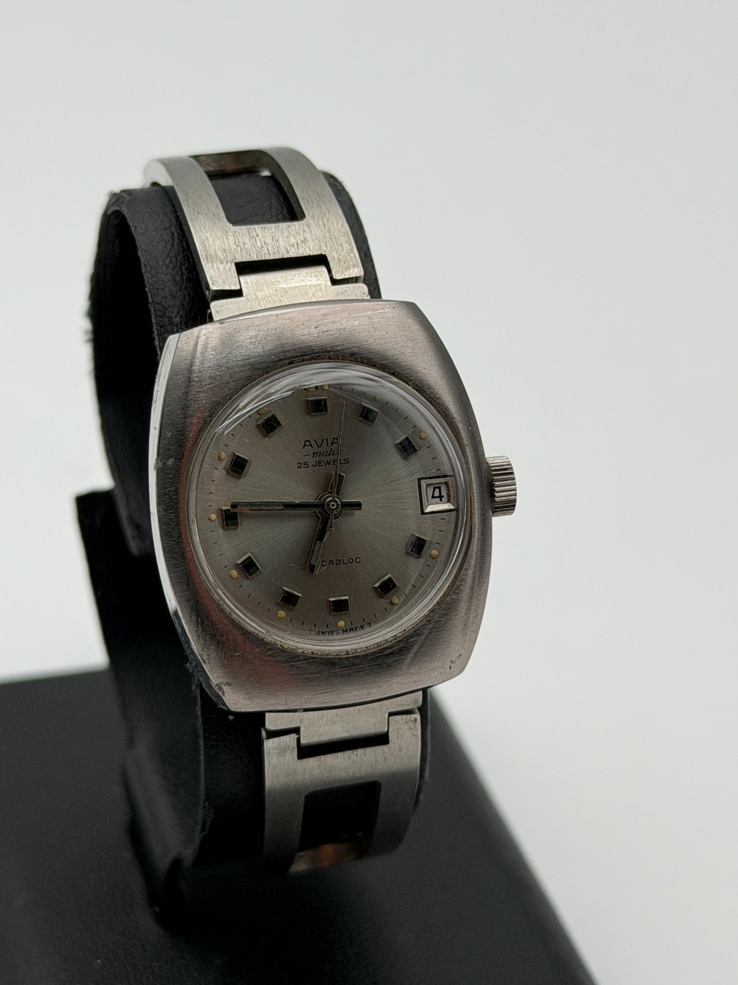 avia automatic watch vintage 70's 25mm steel