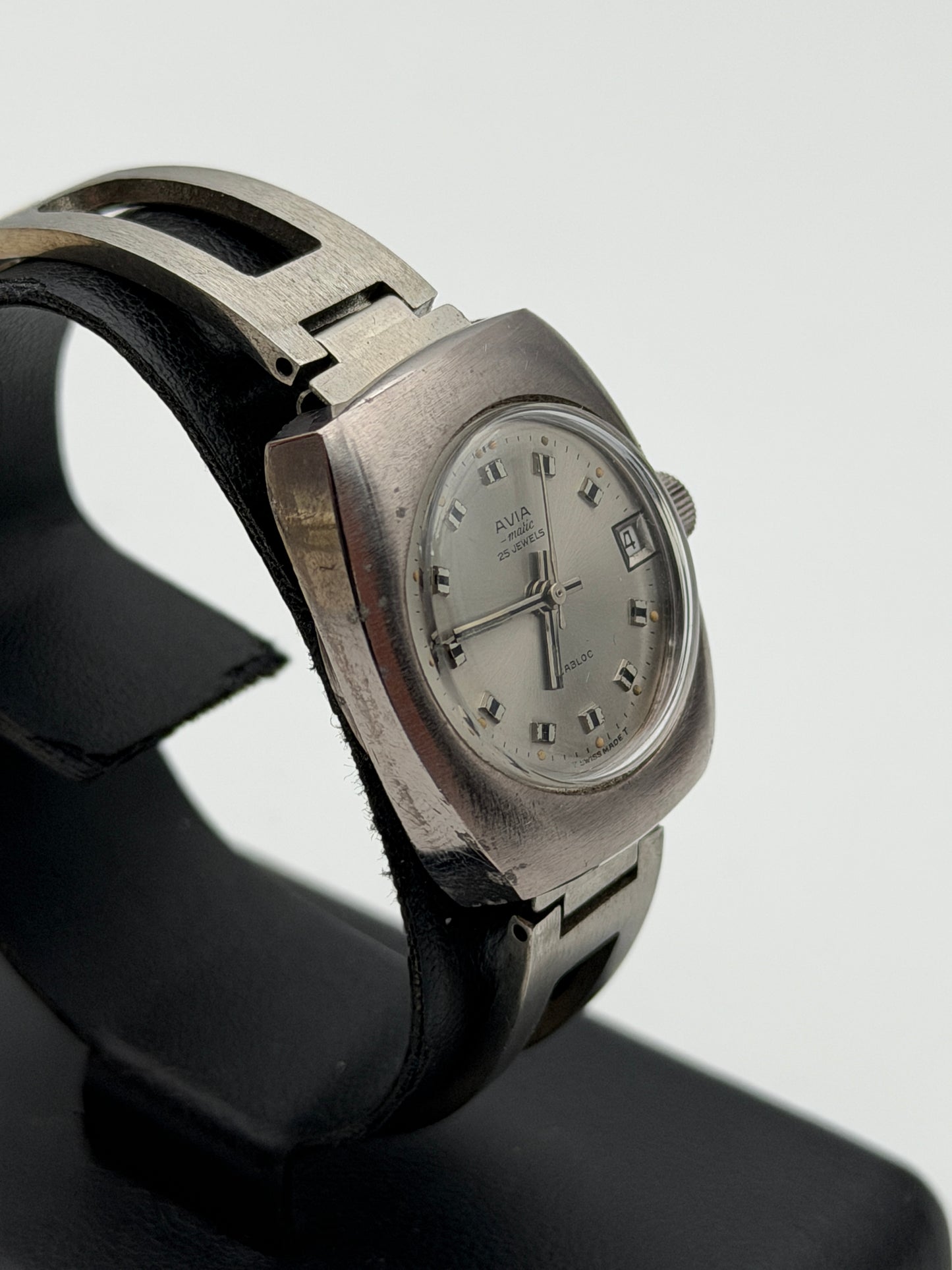 avia automatic watch vintage 70's 25mm steel