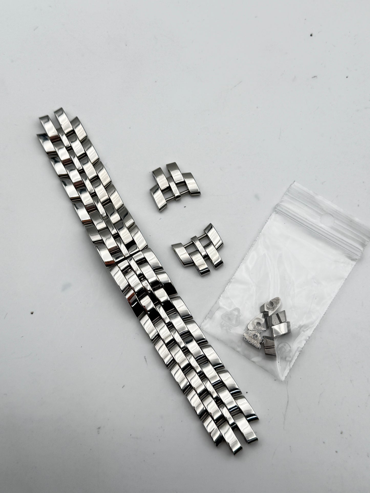 baume e mercier capeland chrono 20mm cinturino strap bracciale bracelet steel
