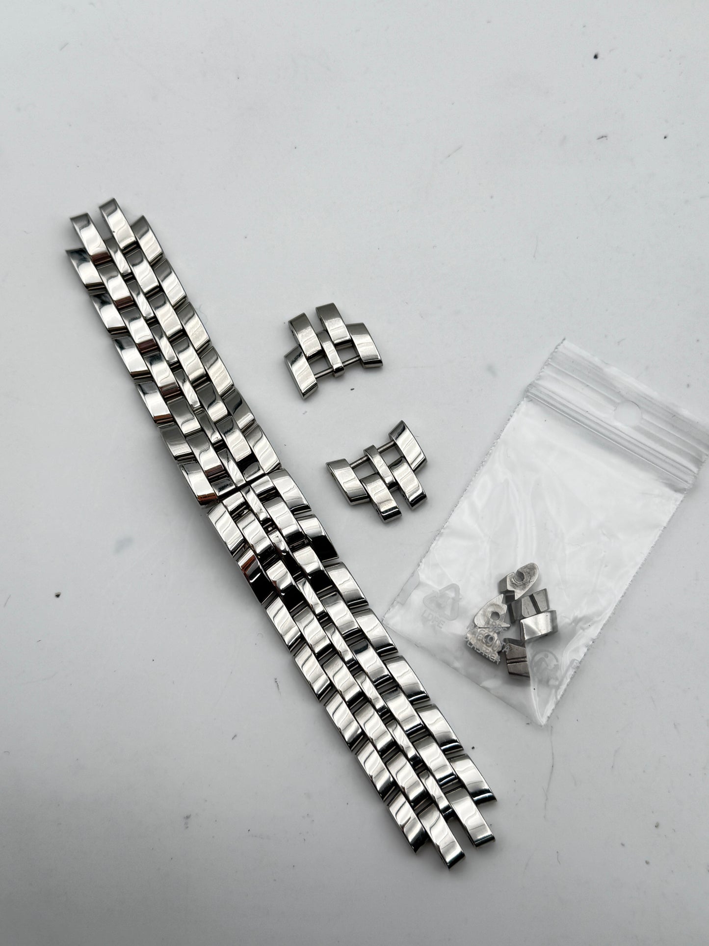 baume e mercier capeland chrono 20mm cinturino strap bracciale bracelet steel