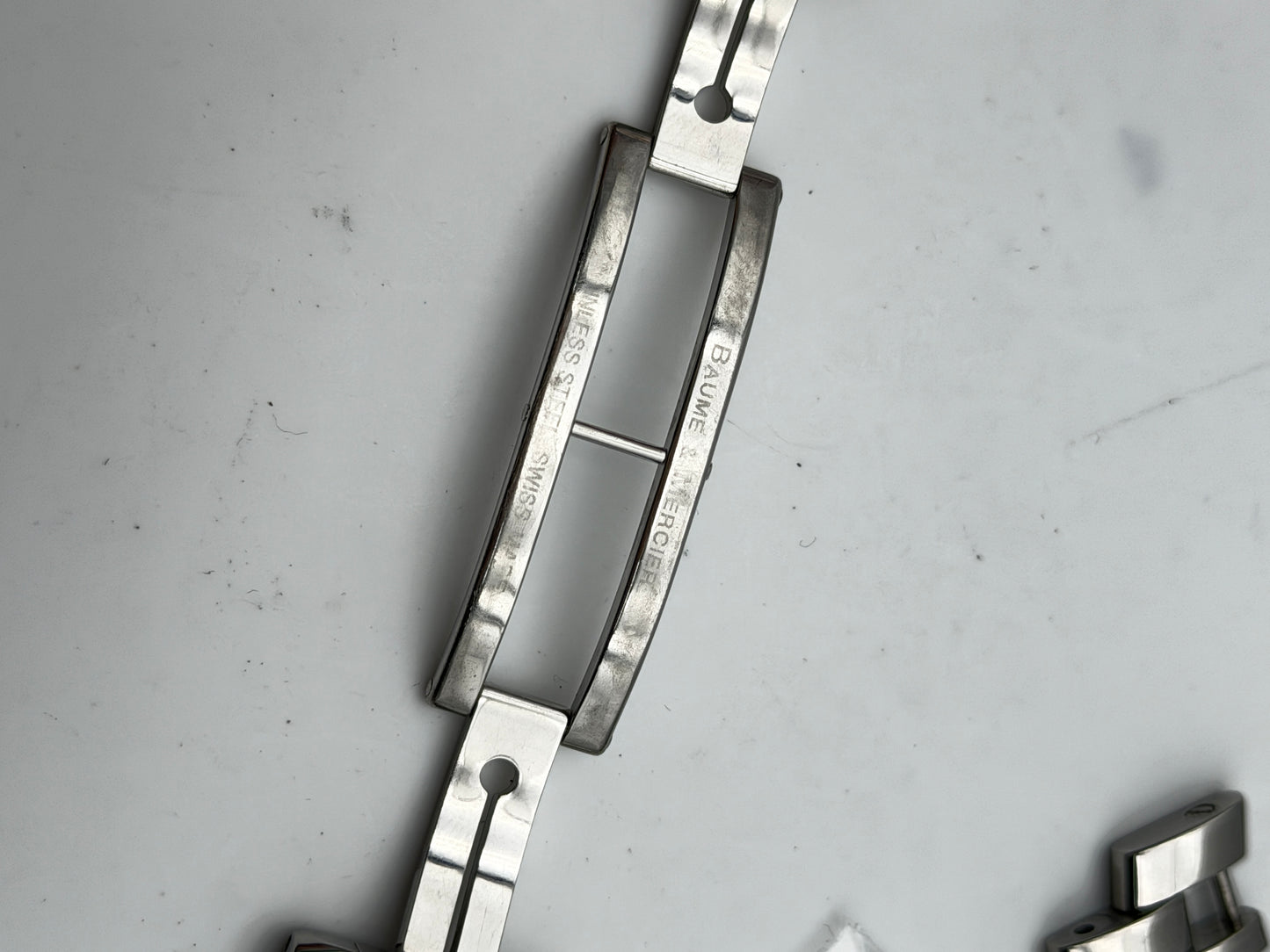 baume e mercier capeland chrono 20mm cinturino strap bracciale bracelet steel