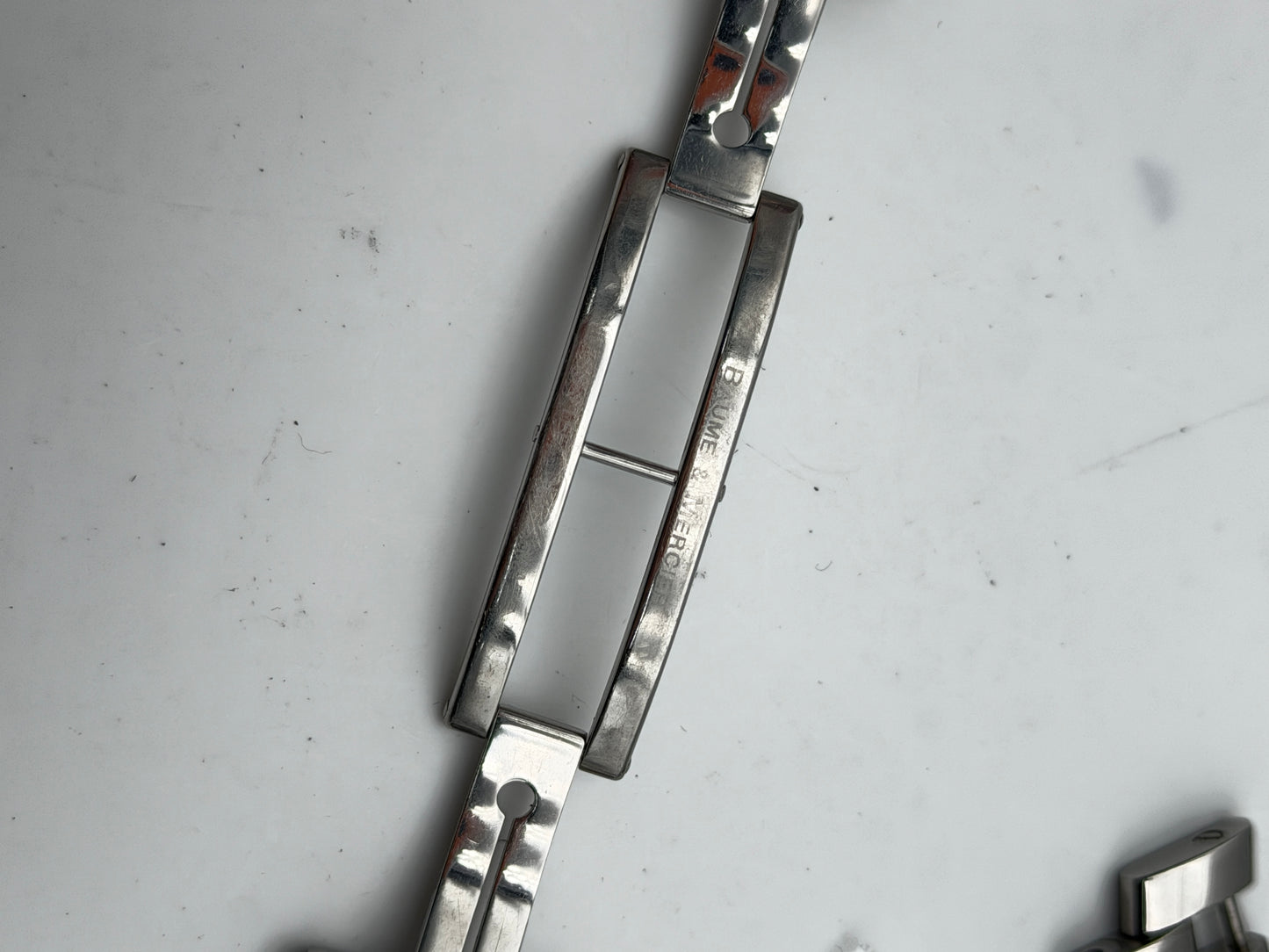 baume e mercier capeland chrono 20mm cinturino strap bracciale bracelet steel