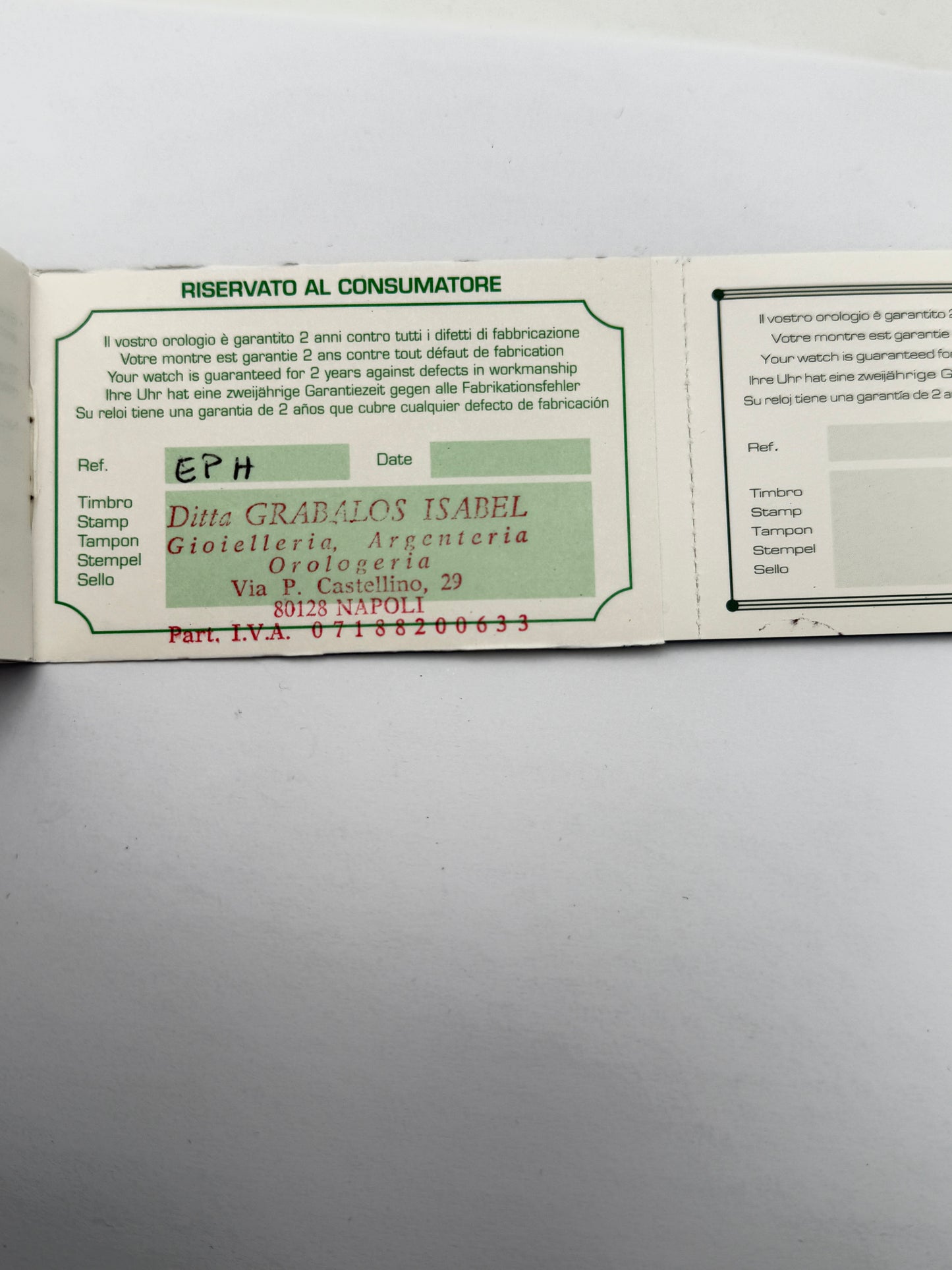 mondia libretto warranty booklet vintage