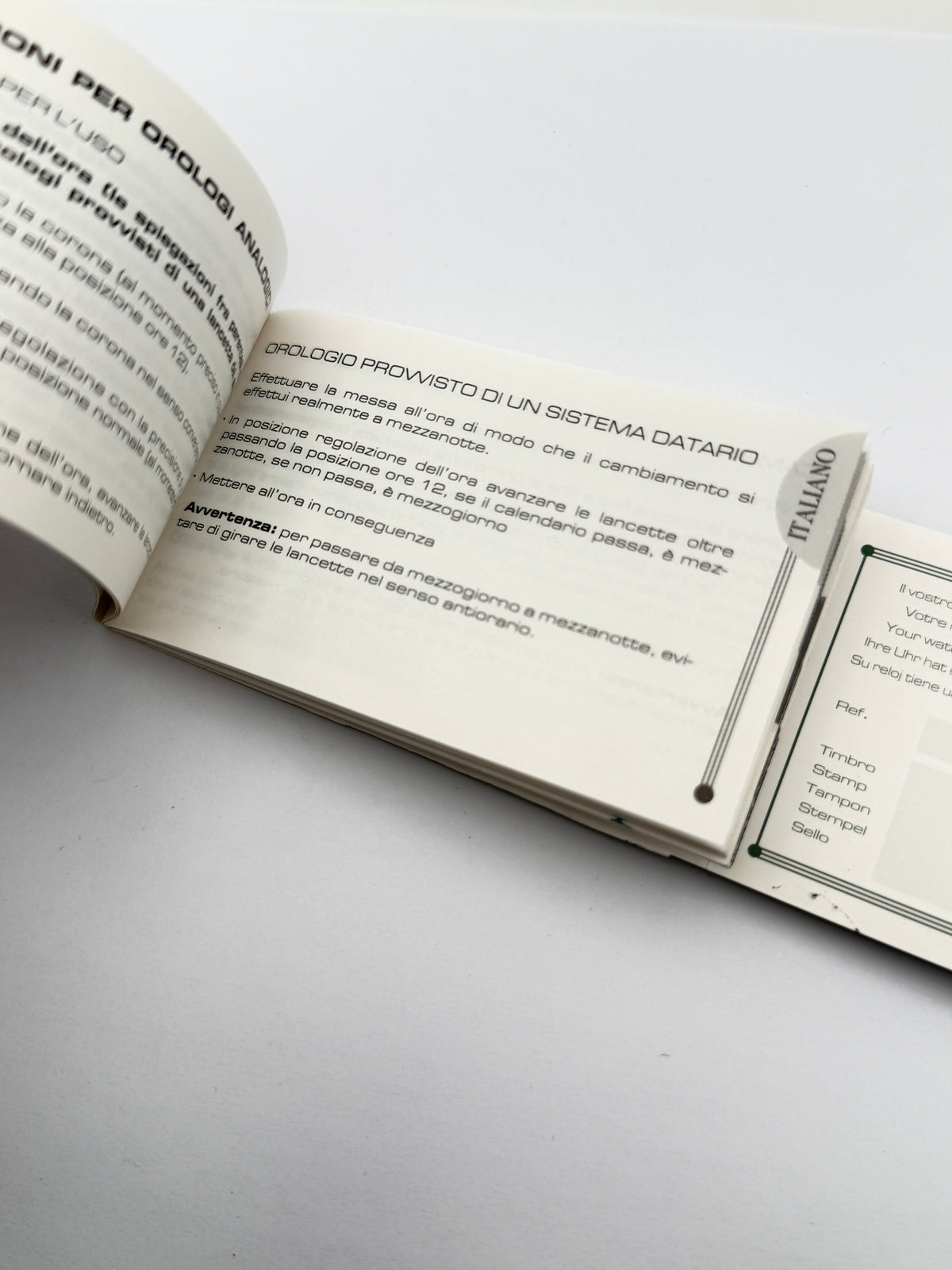 mondia libretto warranty booklet vintage