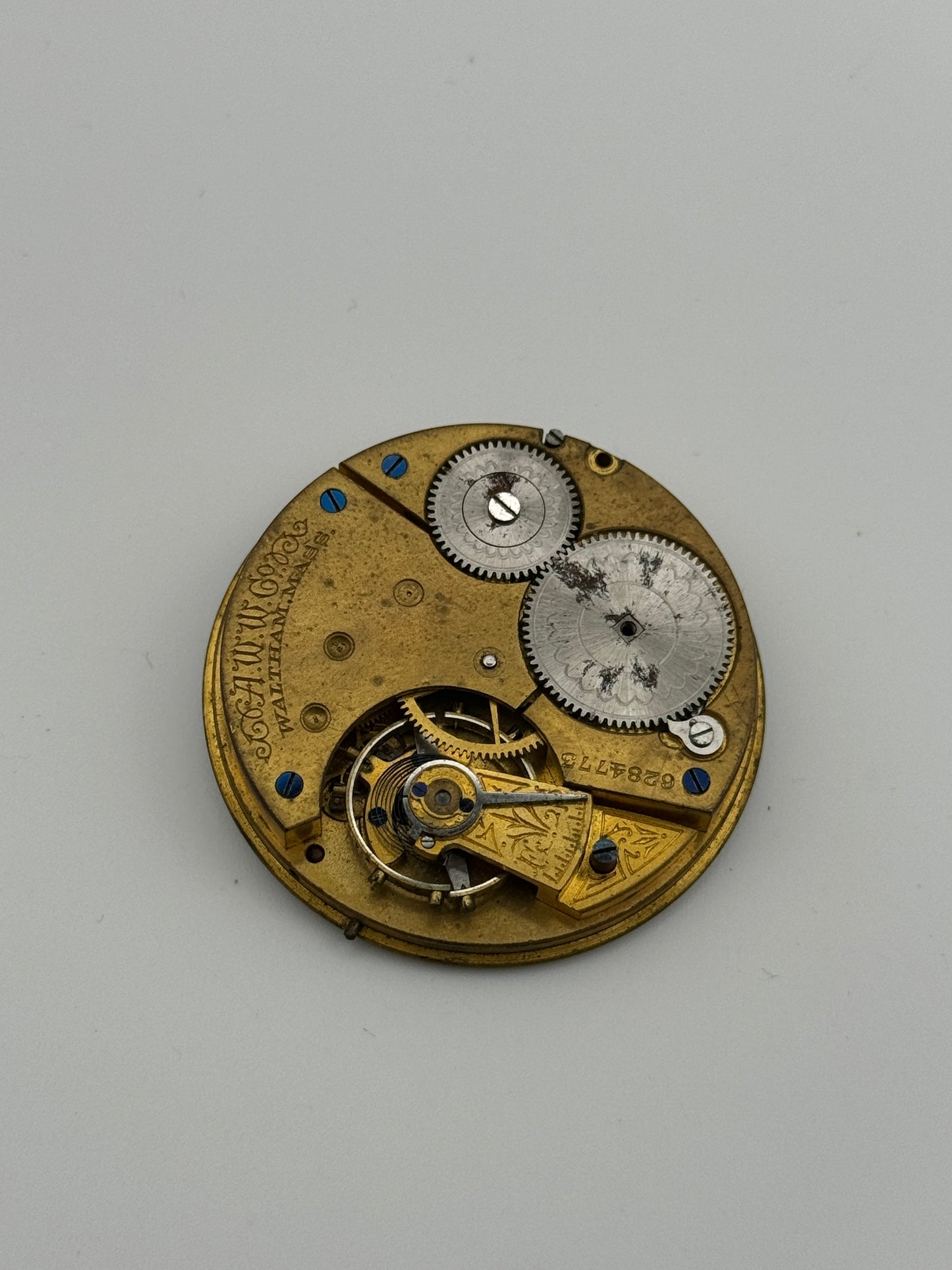 Waltham american watch co. pocket watch movement movimento 42mm