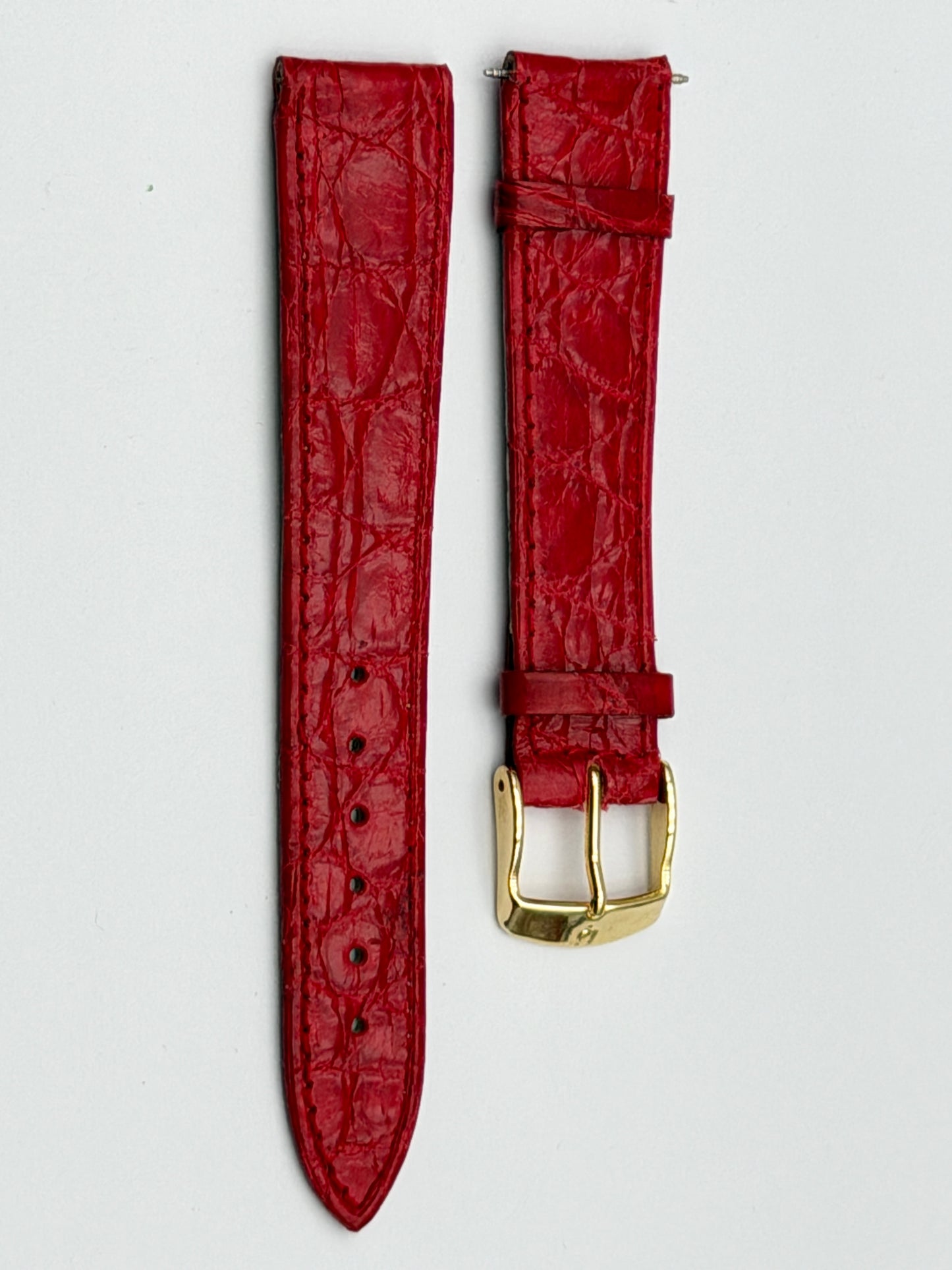 bulova 19mm cinturino strap pelle red