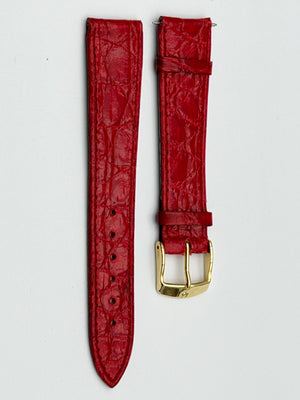bulova 19mm cinturino strap pelle red