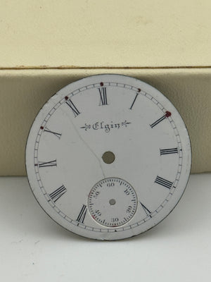 Elgin dial quadrante pocket watch porcelain 29mm