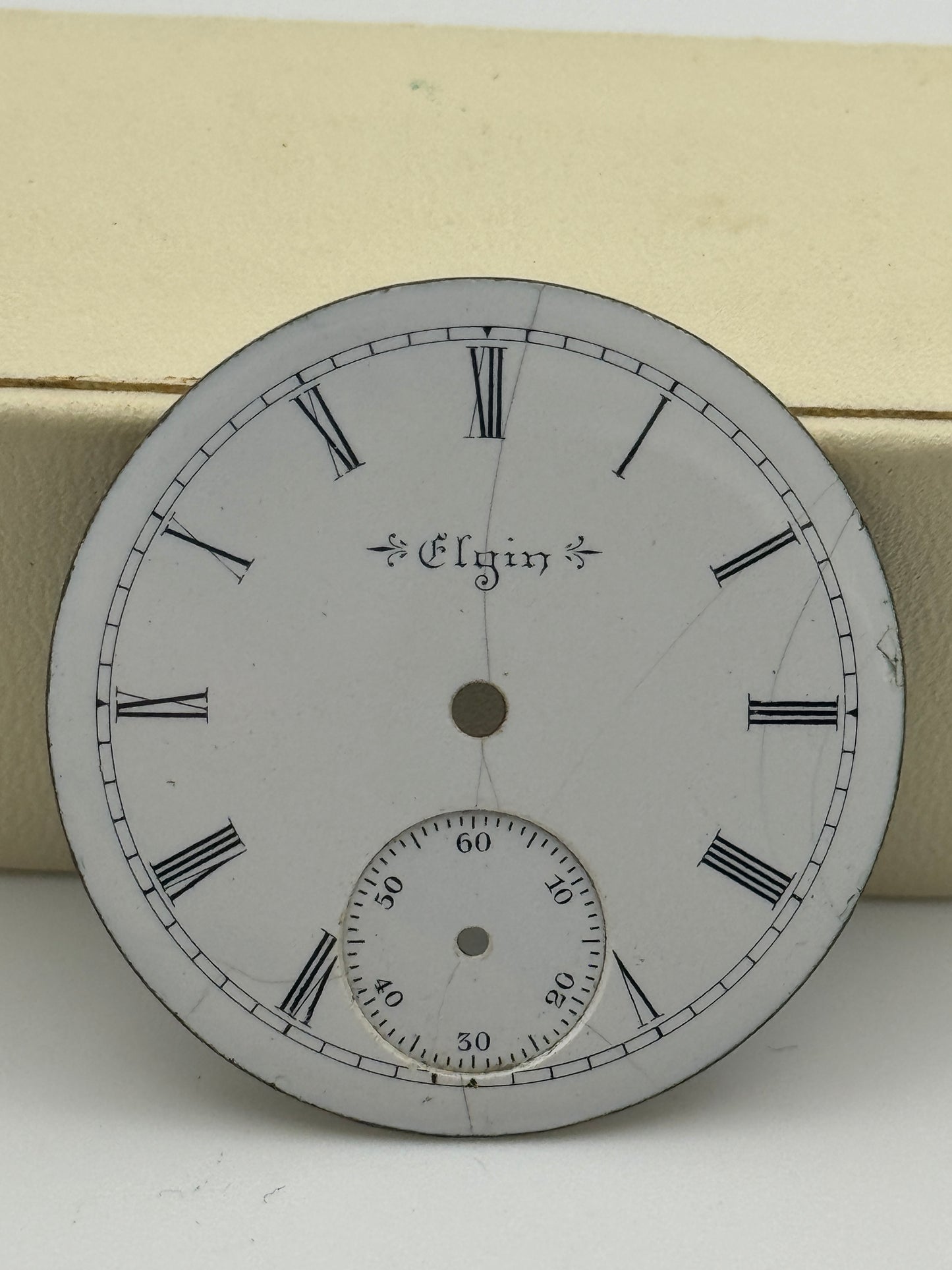 Elgin dial quadrante pocket watch porcelain 34mm