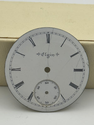 Elgin dial quadrante pocket watch porcelain 34mm