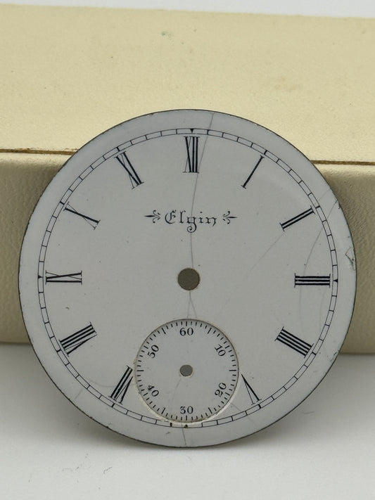 Elgin dial quadrante pocket watch porcelain 34mm
