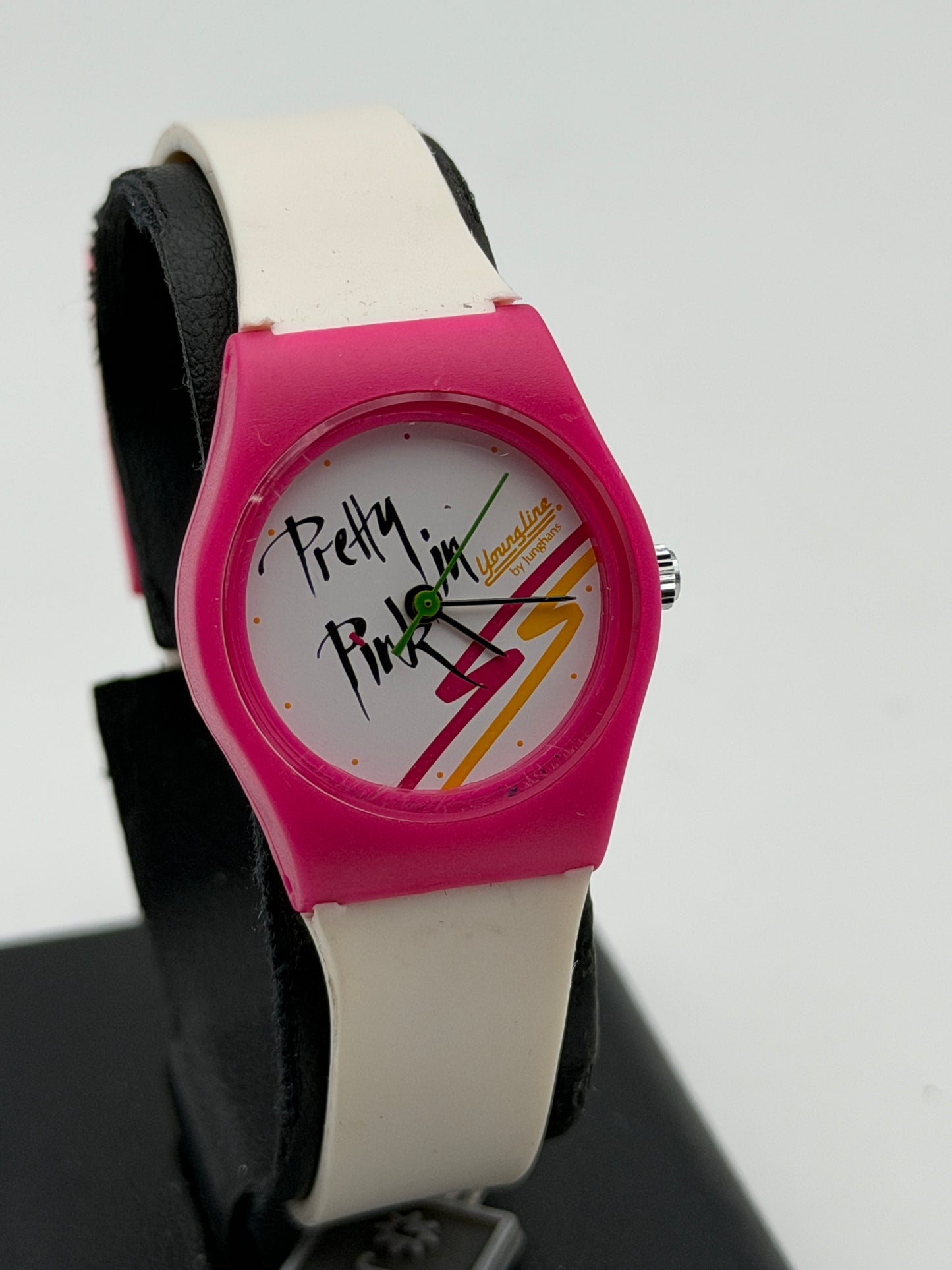 junghans pretty in pink quartz nos vintage watch 25mm