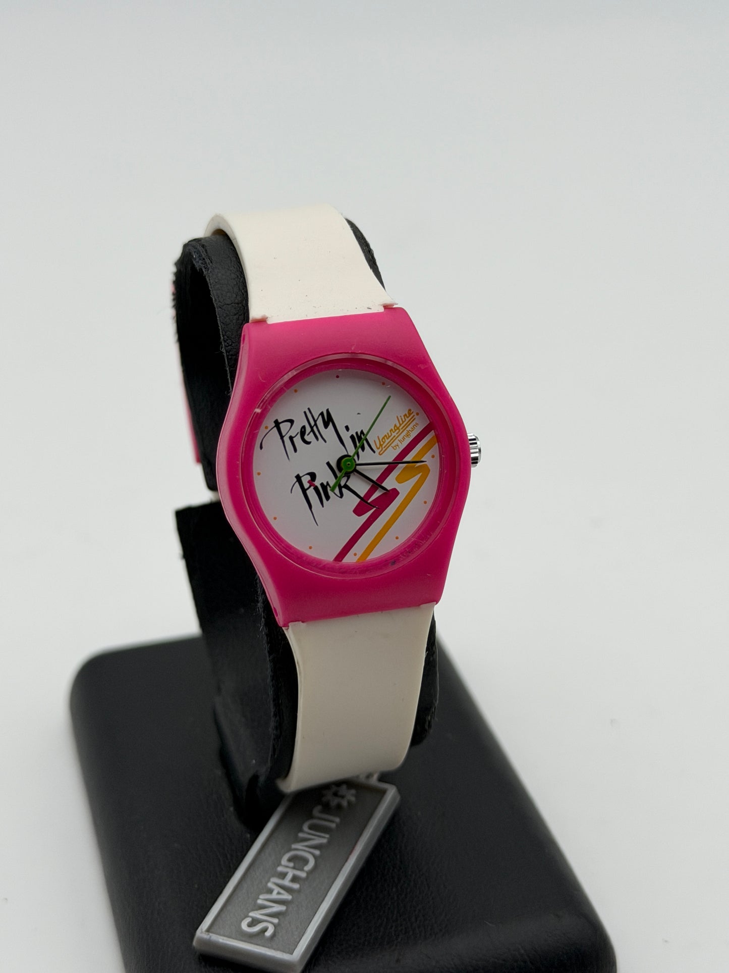 junghans pretty in pink quartz nos vintage watch 25mm