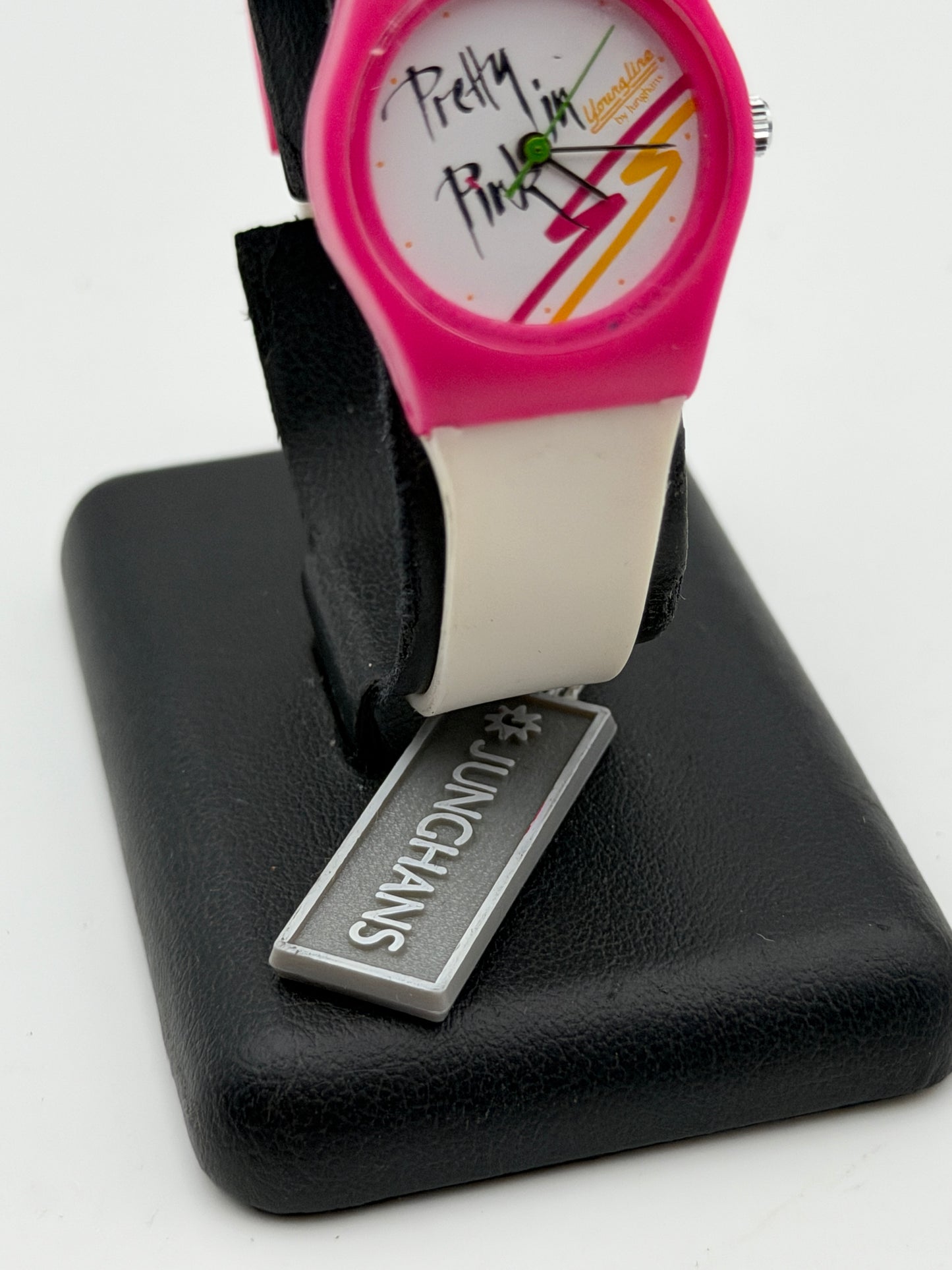 junghans pretty in pink quartz nos vintage watch 25mm