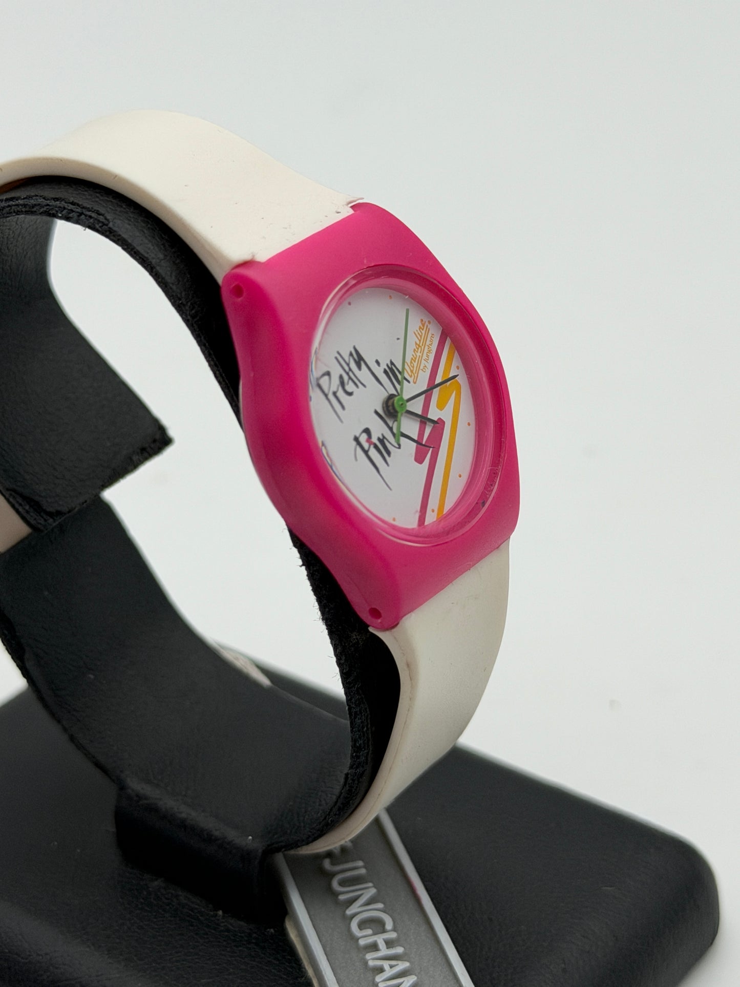junghans pretty in pink quartz nos vintage watch 25mm
