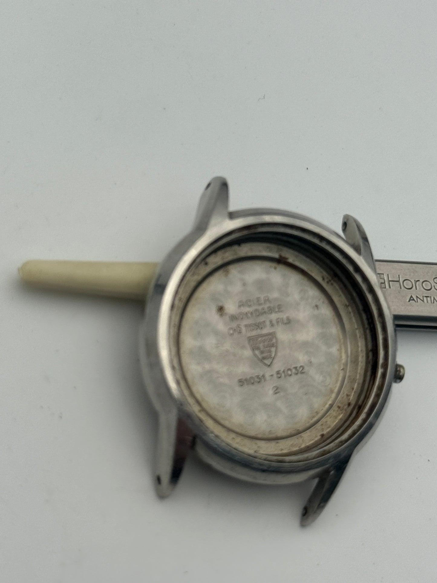 tissot 51031-51032-2 34mm wateroproof cassa case steel