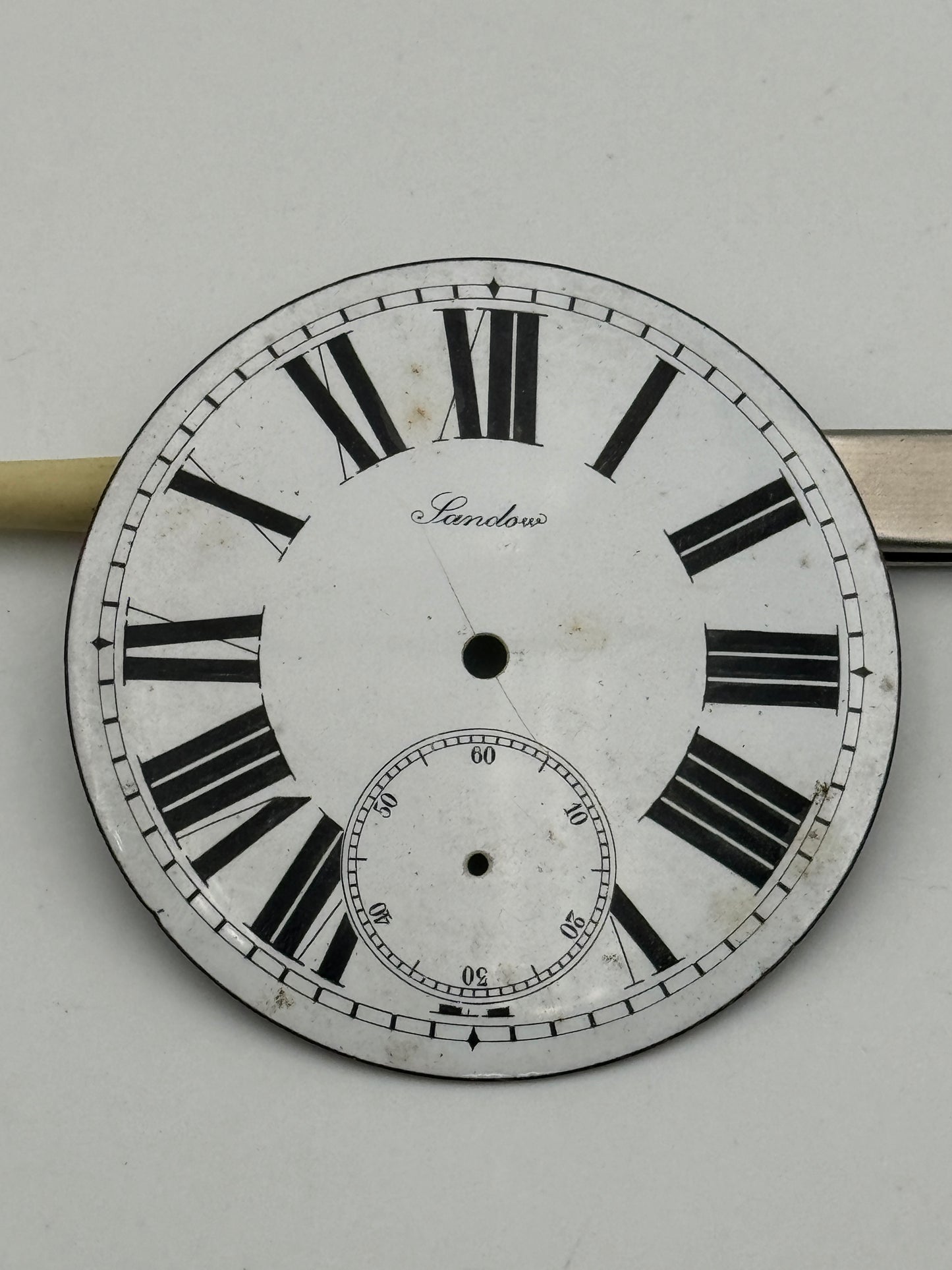 landow pocket watch dial quadrante porcelain 12h 56.5mm