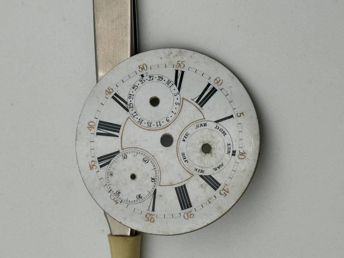 pocket watch dial quadrante porcelain 12h 40.3mm calendar