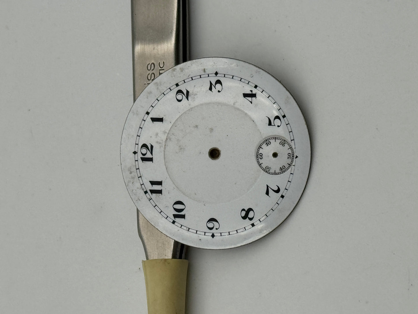 pocket watch dial quadrante porcelain 12h 30.9mm