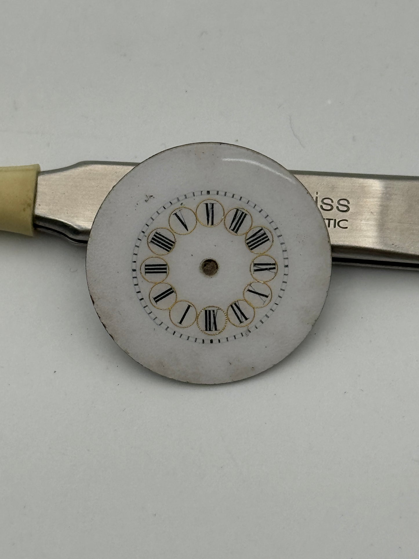 pocket watch dial quadrante porcelain 12h 25mm