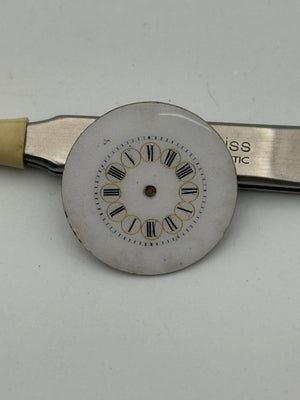 pocket watch dial quadrante porcelain 12h 25mm