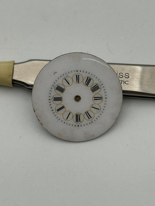 pocket watch dial quadrante porcelain 12h 25mm