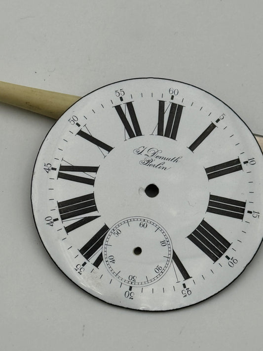 Demuth pocket watch dial quadrante porcelain 12h 54mm