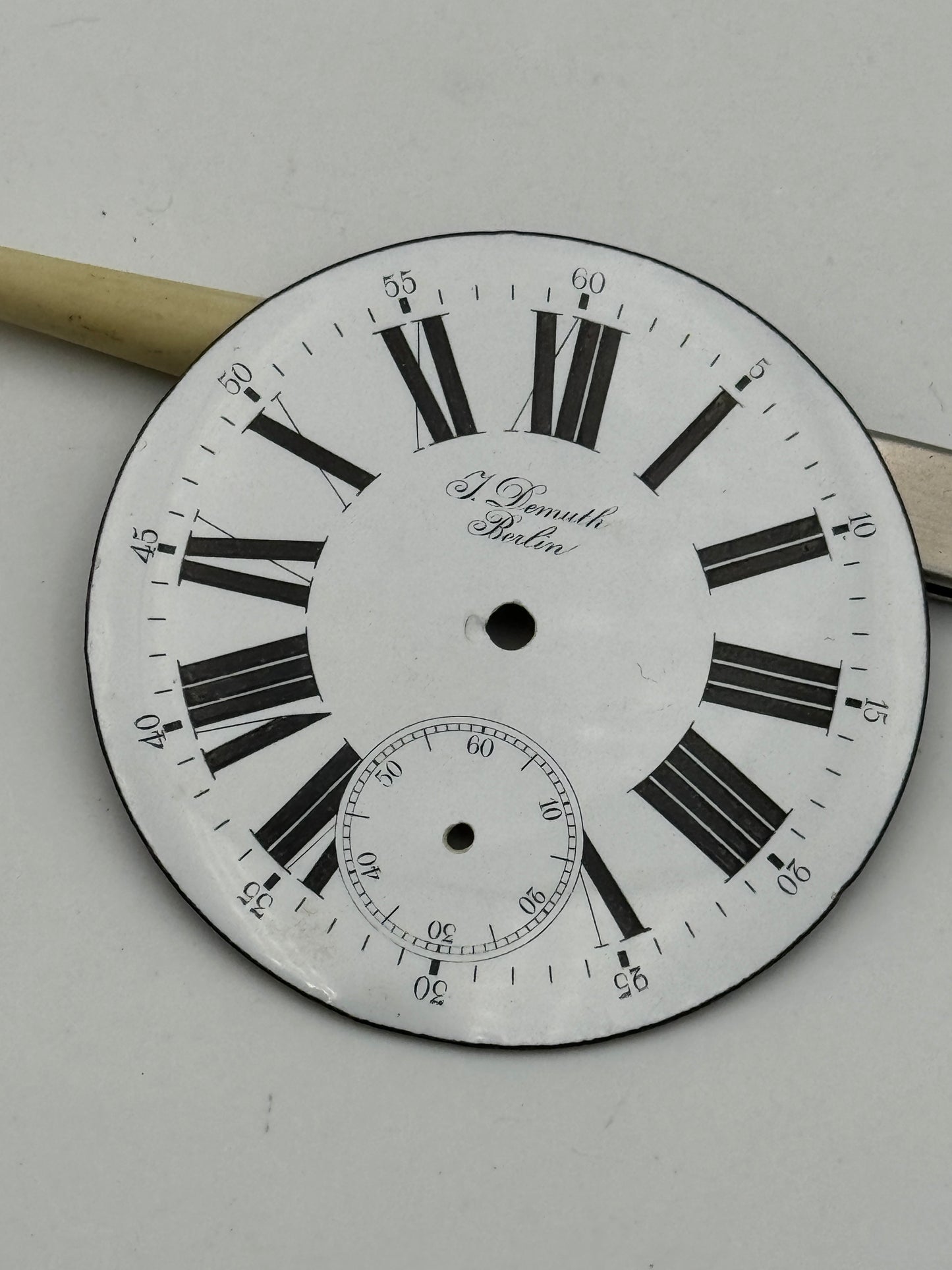 Demuth pocket watch dial quadrante porcelain 12h 54mm