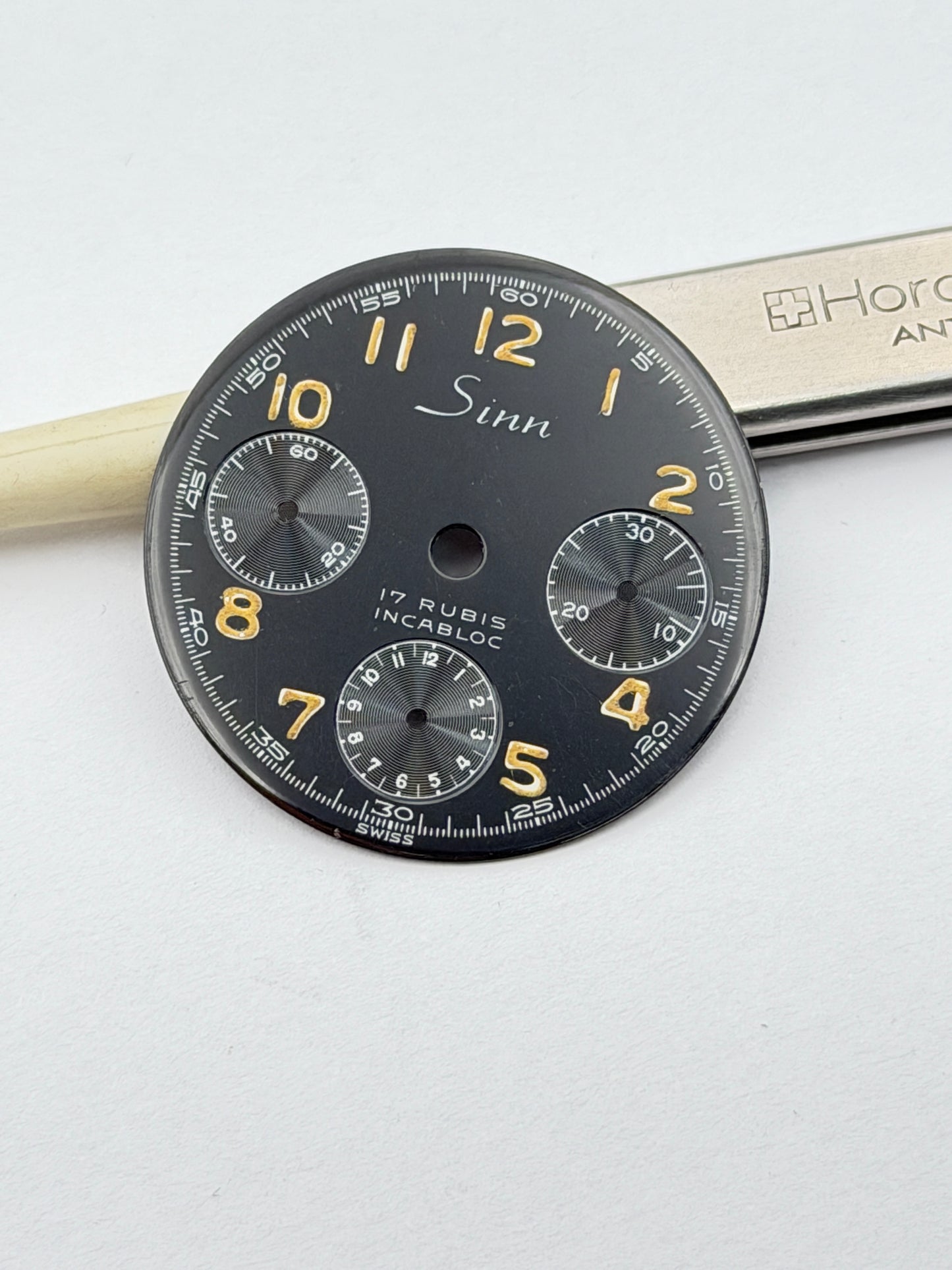 Sinn dial quadrante chrono 28mm military black