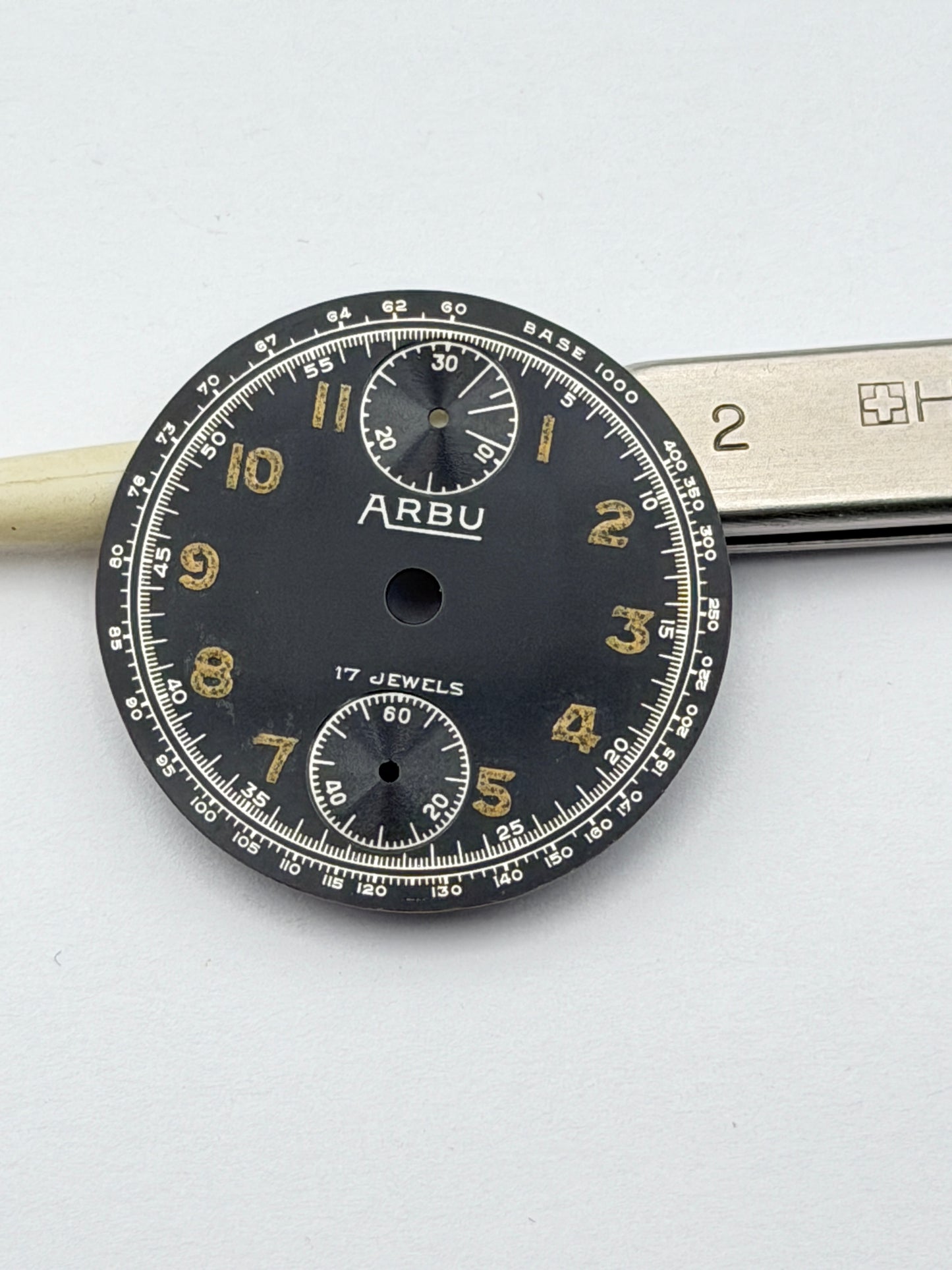 arbu dial quadrante chrono 28.3mm black