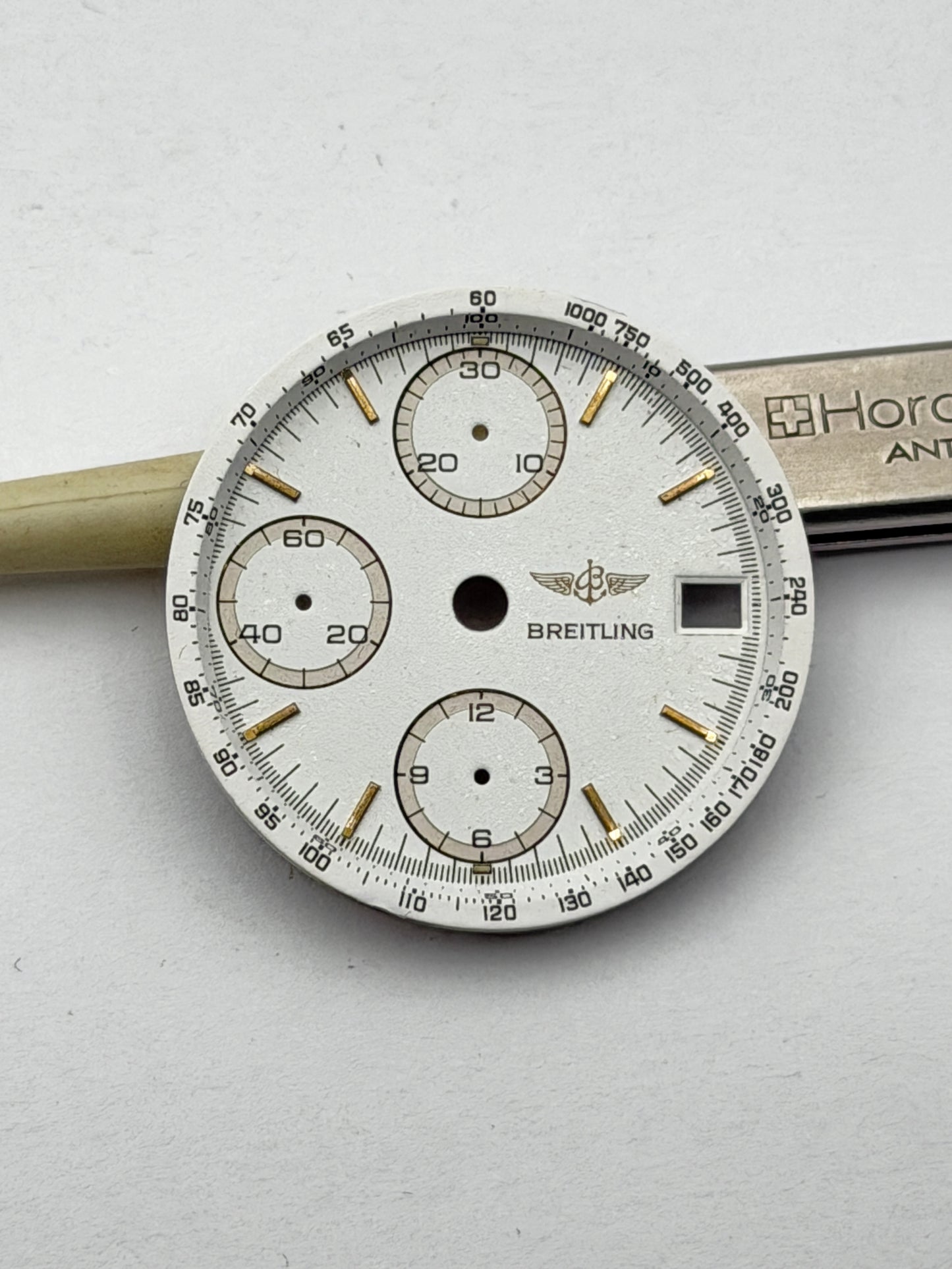 Breitling dial quadrante chronograph chronomat bianco 28.5mm