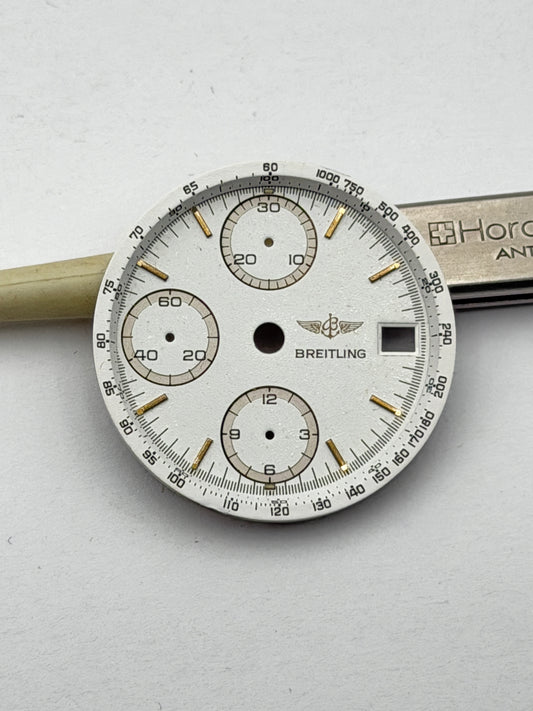 Breitling dial quadrante chronograph chronomat bianco 28.5mm