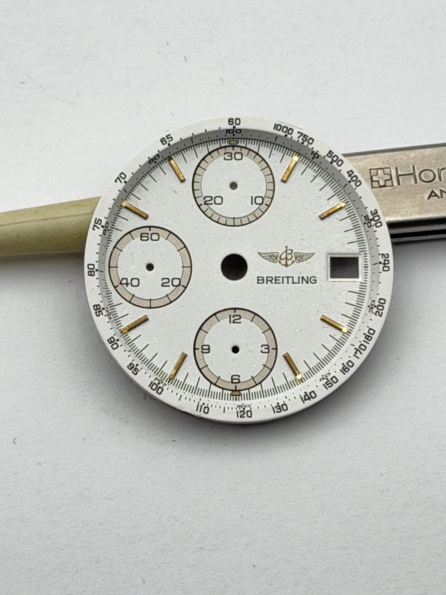 Breitling dial quadrante chronograph chronomat bianco 28.5mm