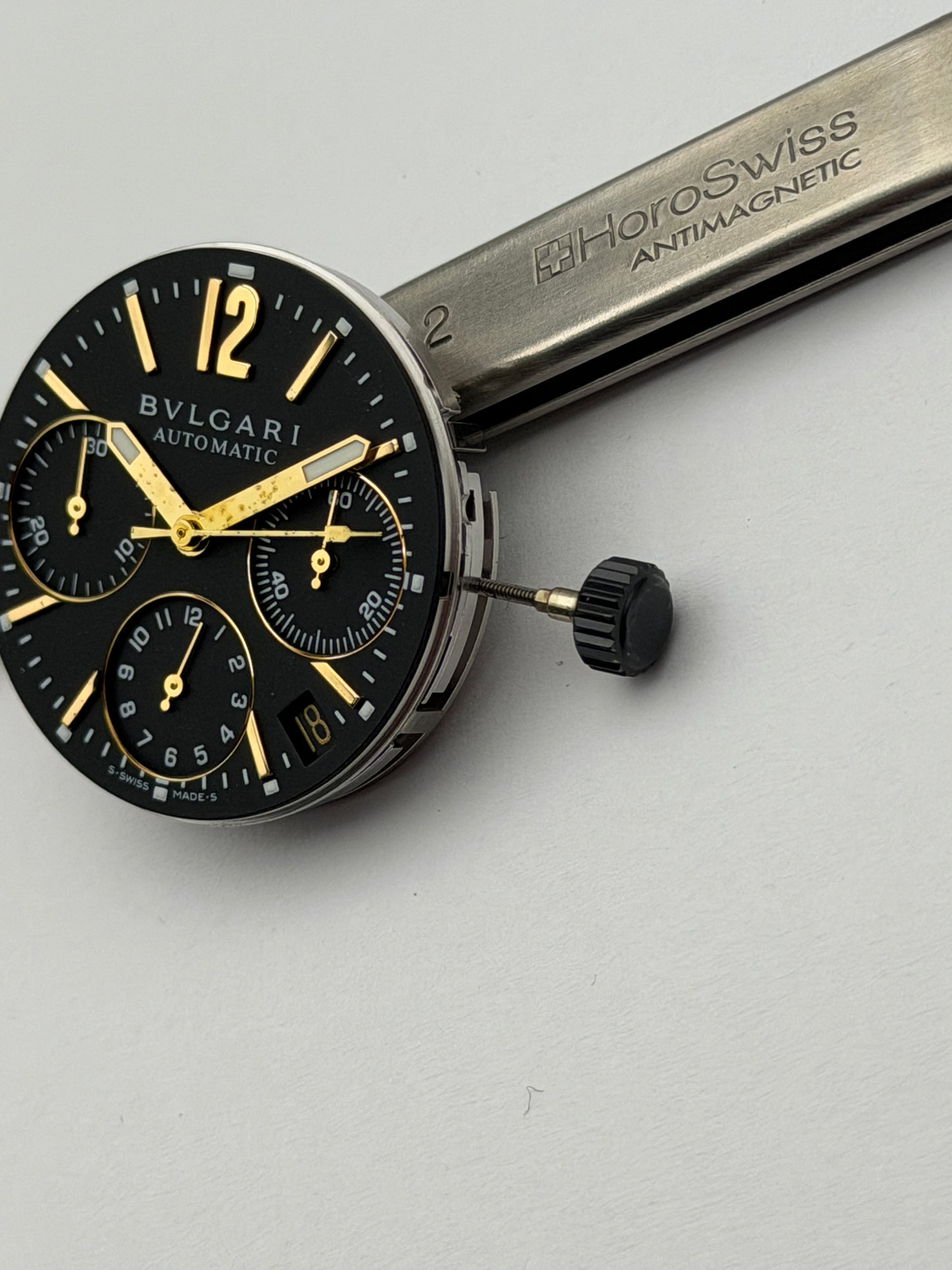 Bulgari automatic chrono 080 teeg movement movimento eta 2894