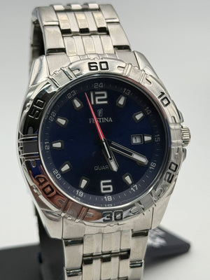 festina quatz watch steel acciaio F16495 43mm new