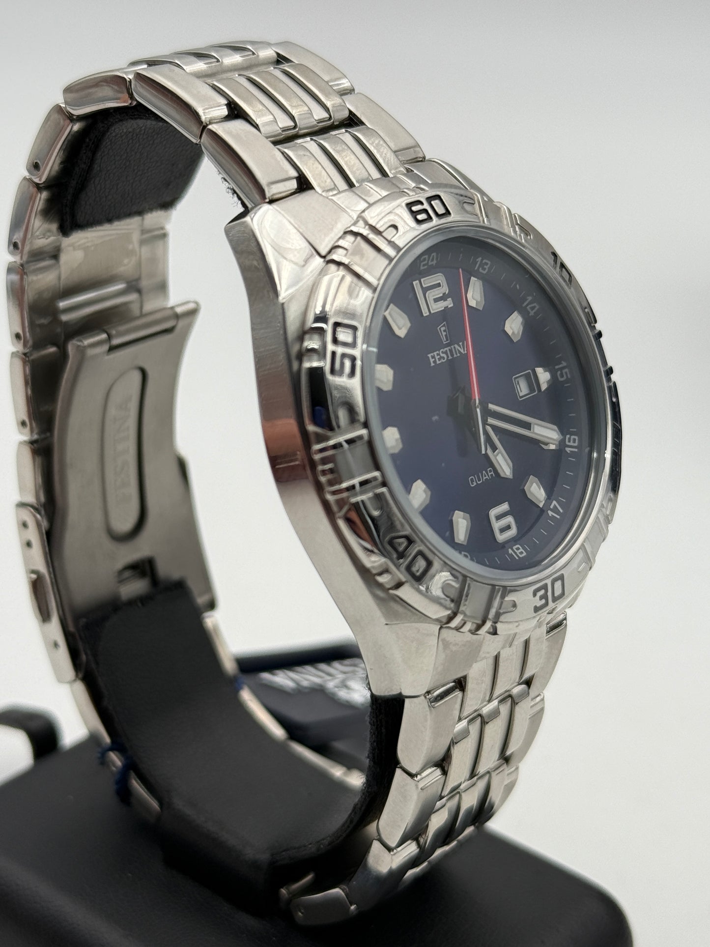 festina quatz watch steel acciaio F16495 43mm new