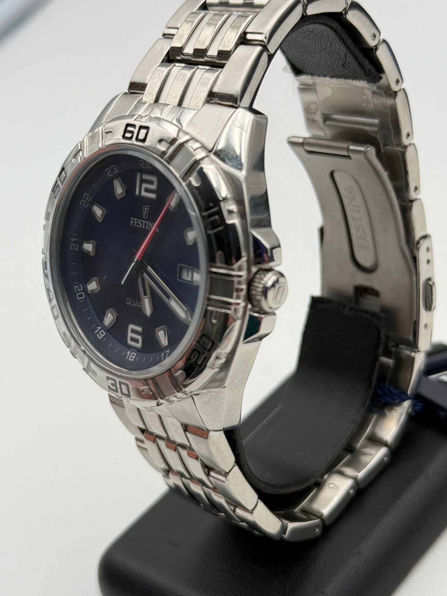 festina quatz watch steel acciaio F16495 43mm new
