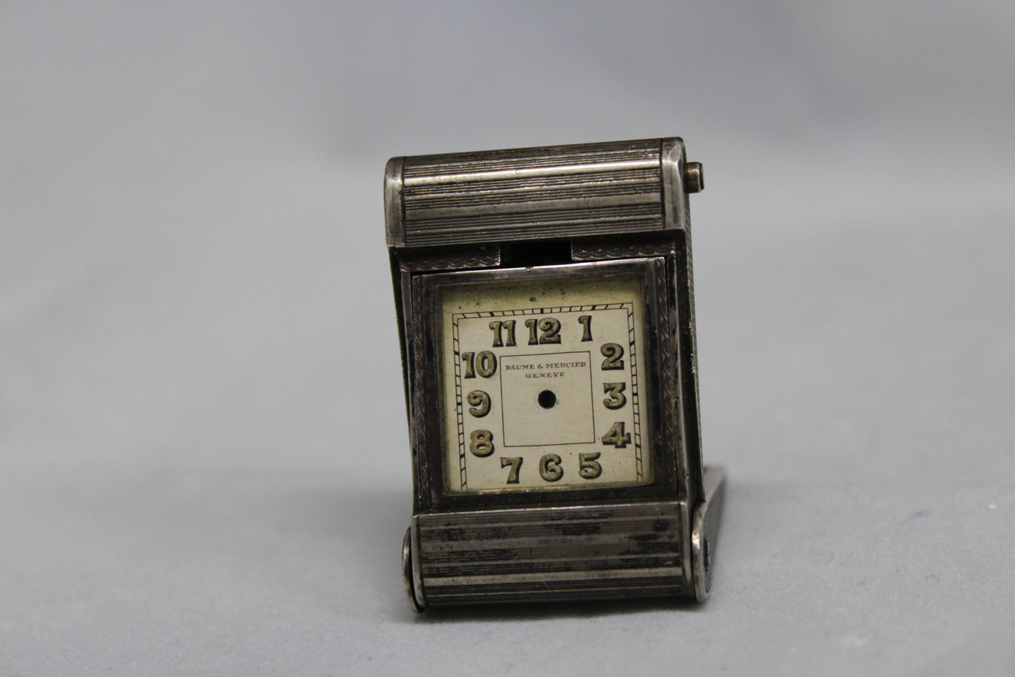 Baume & Mercier art decò pocket watch clock cassa case silver