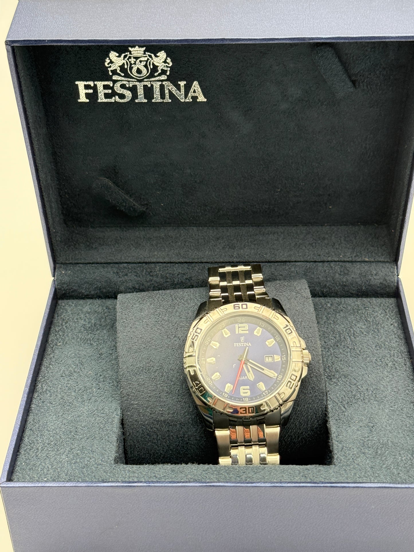 festina quatz watch steel acciaio F16495 43mm new