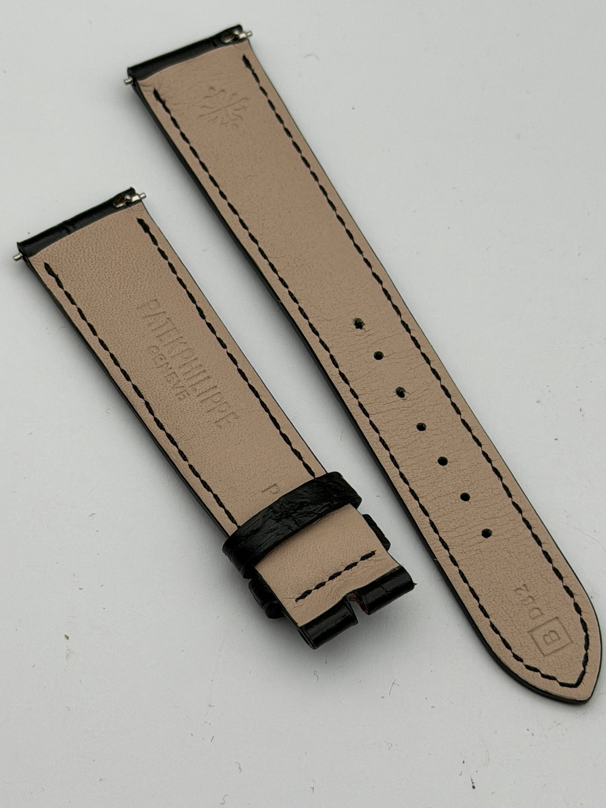 patek philippe 19mm cinturino strap leather calatrava  genuine