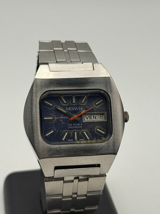 monvis diver vintage automatic eta steel 38mm 1518