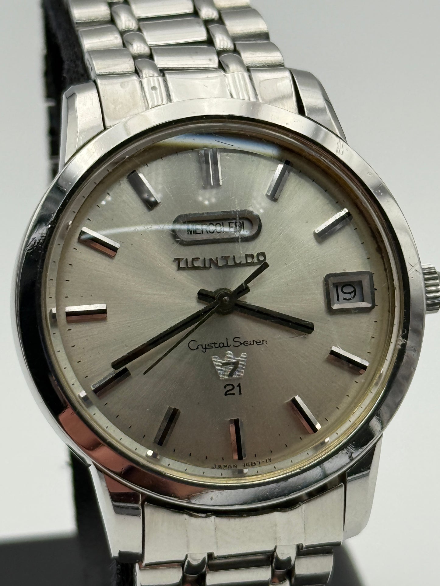 ticin judo crystal automatic seven 37mm vintage