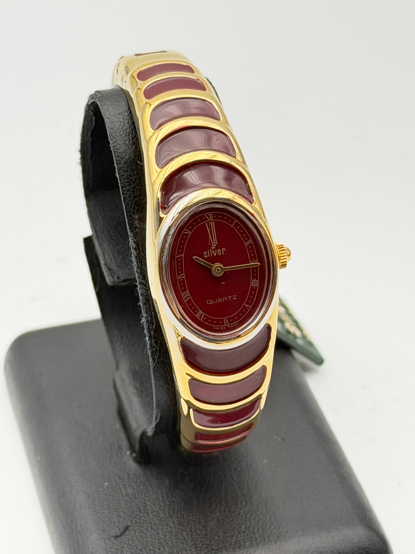 silver NOS watch vintage swiss made quartz