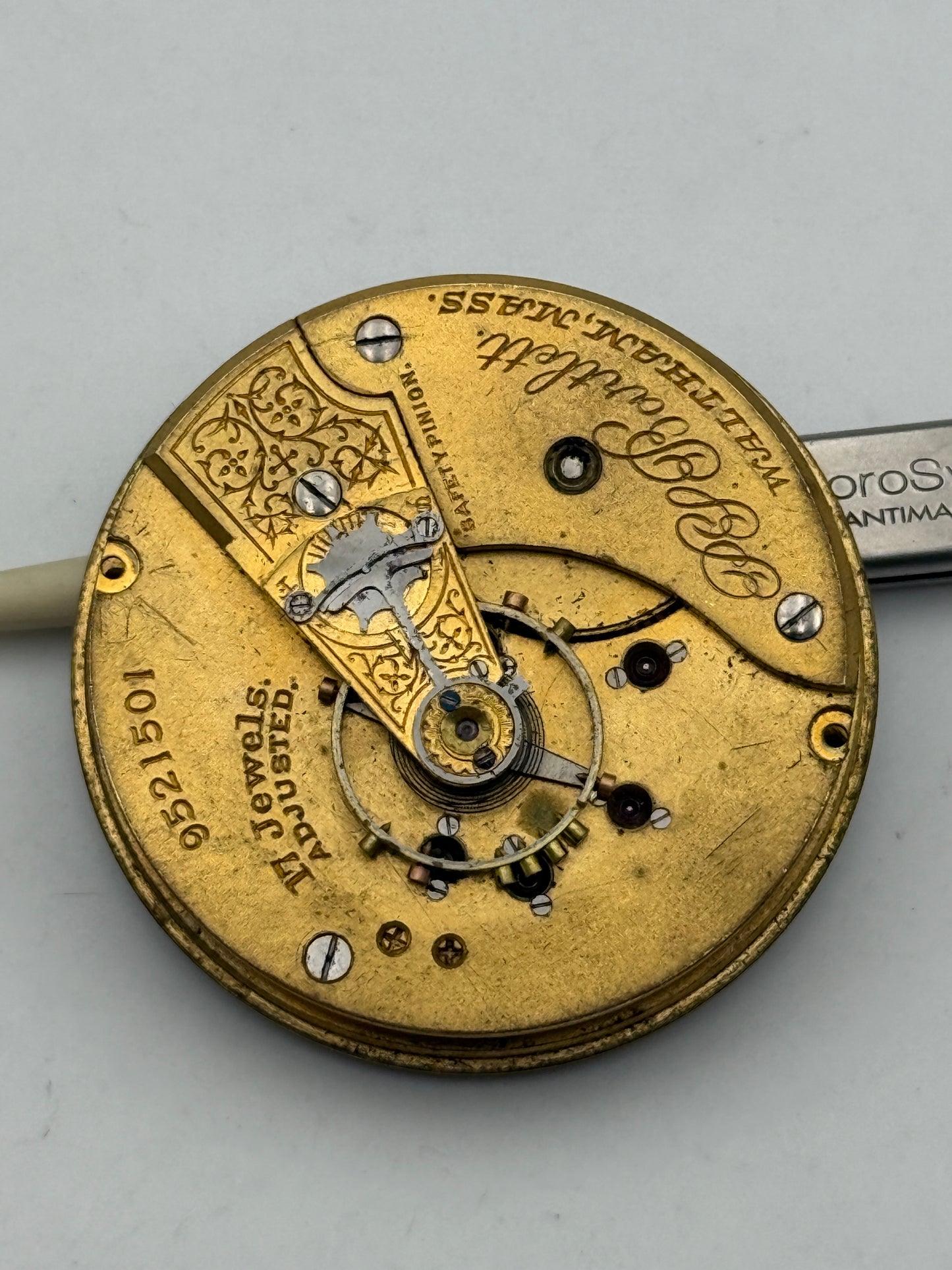 waltham pocket watch movement movimento 45,7mm